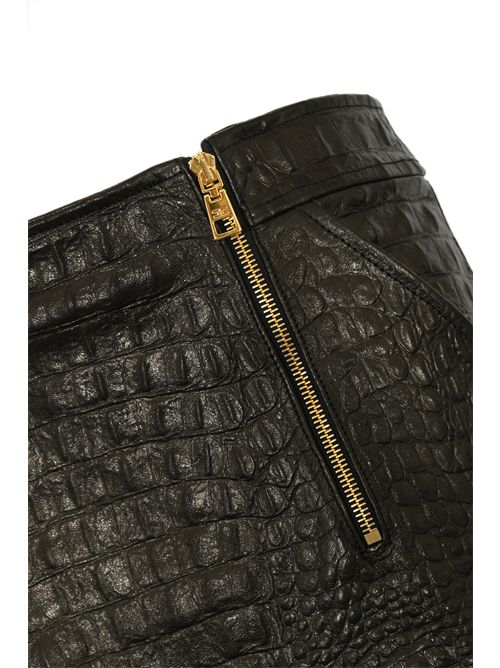 Mini gonna in pelle con stampa cocco Elisabetta Franchi | GP08Z58E2110